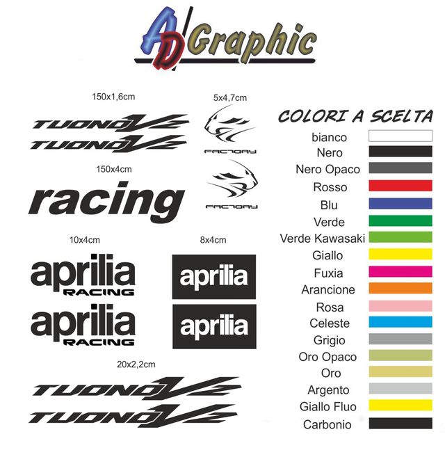 kit adesivi sticker aprilia tuono v2