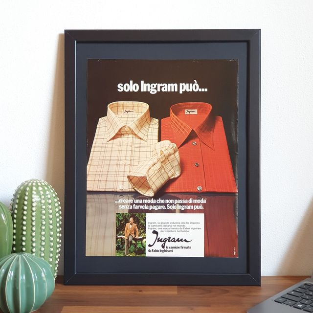 Pubblicità originale poster vintage camicie Ingram