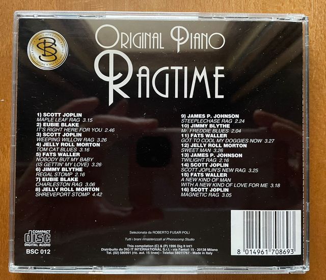 CD Original Piano Ragtime