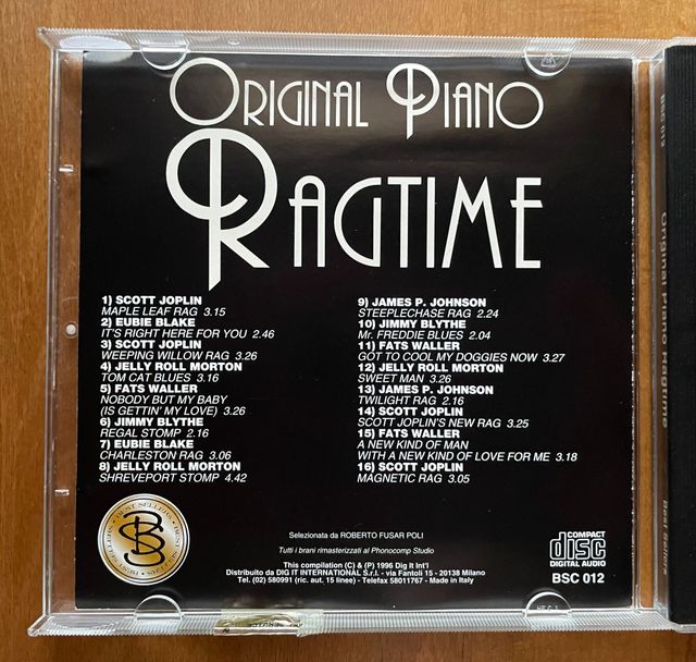 CD Original Piano Ragtime