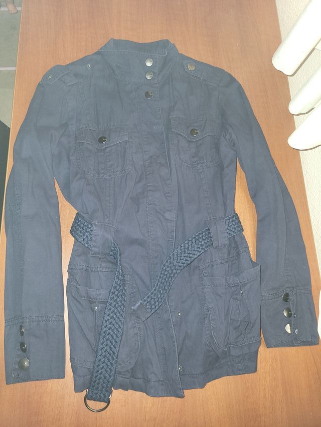 Chaqueta abrigo azul Mango