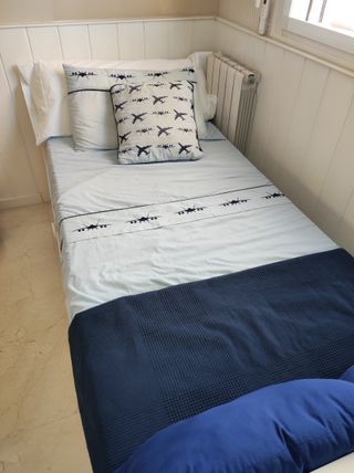 Cama nido doble de madera lacada blanca