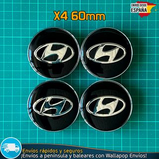 4 Tapacubos Hyundai 60mm Cubrebujes Tapas Llantas