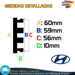 4 Tapacubos Hyundai 60mm Cubrebujes Tapas Llantas