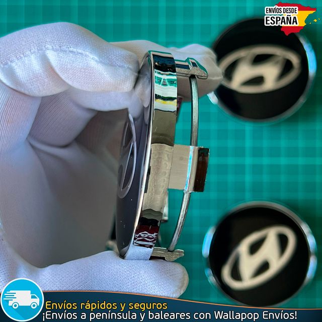 4 Tapacubos Hyundai 60mm Cubrebujes Tapas Llantas