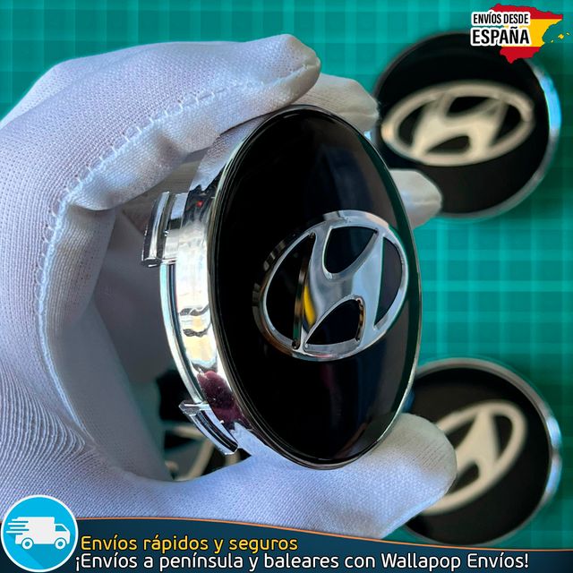 4 Tapacubos Hyundai 60mm Cubrebujes Tapas Llantas