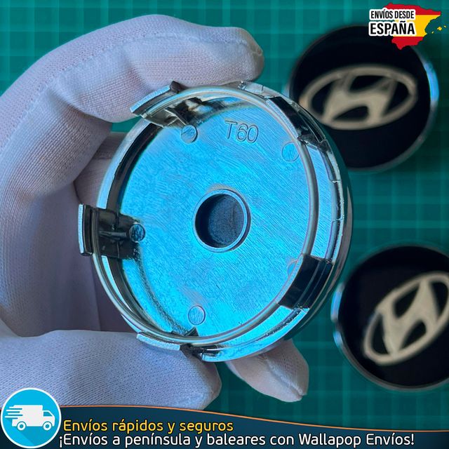 4 Tapacubos Hyundai 60mm Cubrebujes Tapas Llantas