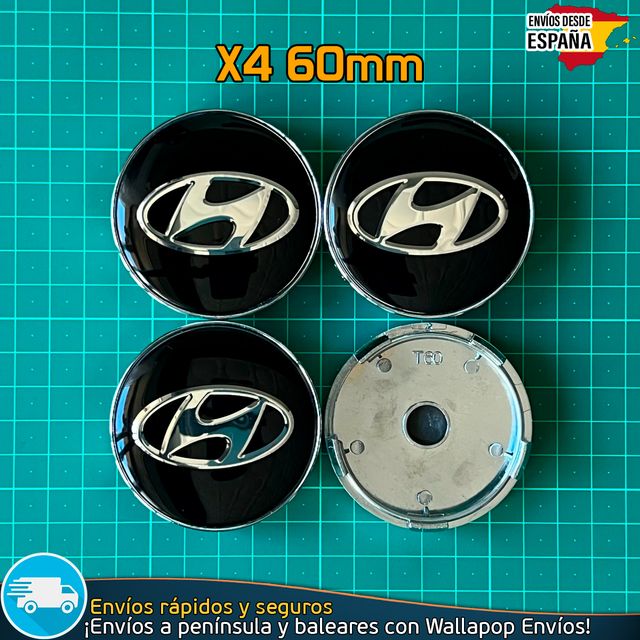 4 Tapacubos Hyundai 60mm Cubrebujes Tapas Llantas