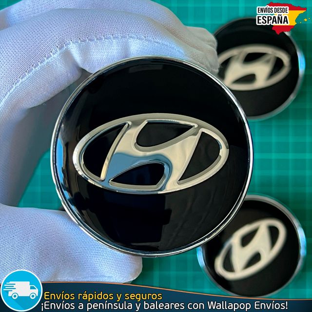 4 Tapacubos Hyundai 60mm Cubrebujes Tapas Llantas