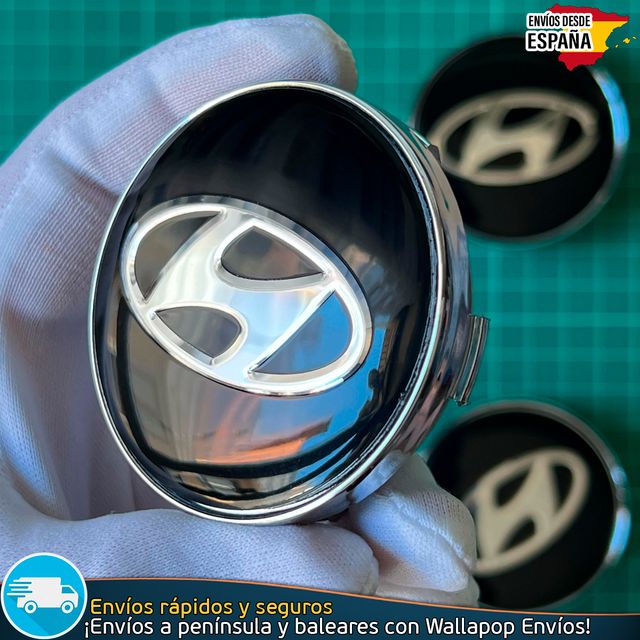 4 Tapacubos Hyundai 60mm Cubrebujes Tapas Llantas