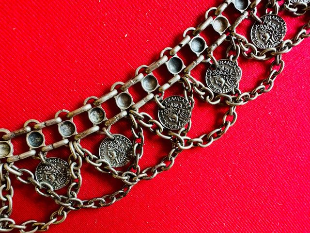 cinturón monedas vintage