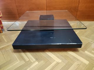 Mesa baja de salón, de cristal de 80 cm