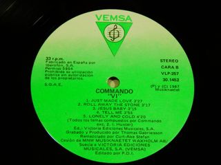 COMMANDO * LP Vinilo * VI * Spain 1987