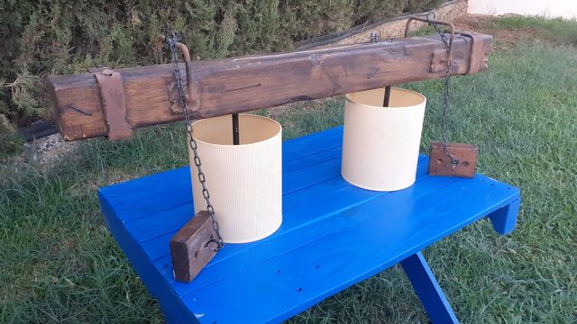 Lampara de techo rustica con pantallas