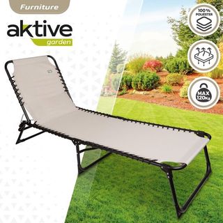 Tumbona Plegable Multiposición Crema Aktive