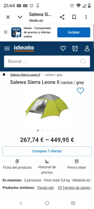 Tienda de Campaña Iglu Salewa