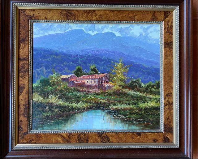 Cuadro pintado artesanalmente Paisaje
