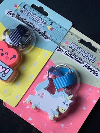 2 Llaveros de niña o mujer Mr. Wonderful unicornio
