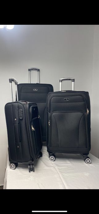 Set de tres maletas nuevas de tela 8 Ruedas
