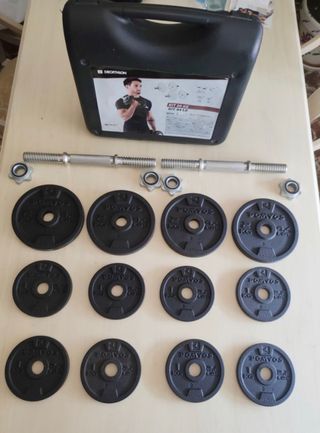 ✅ KIT/MALETIN PESAS 20KG DOMYOS 28MM