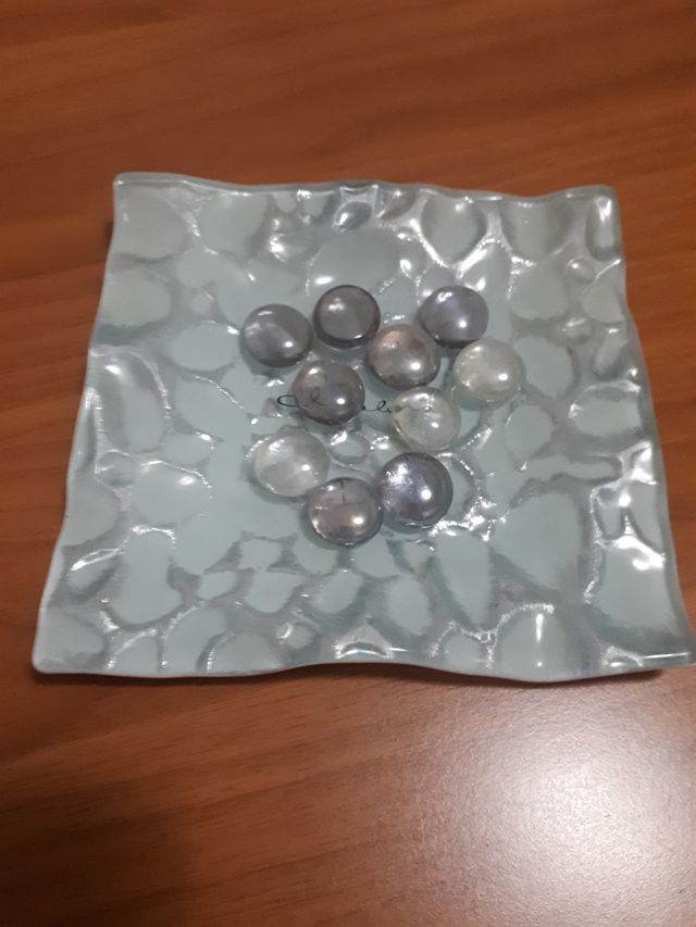 PORTA OGGETTI IN VETRO CON DECORAZIONE