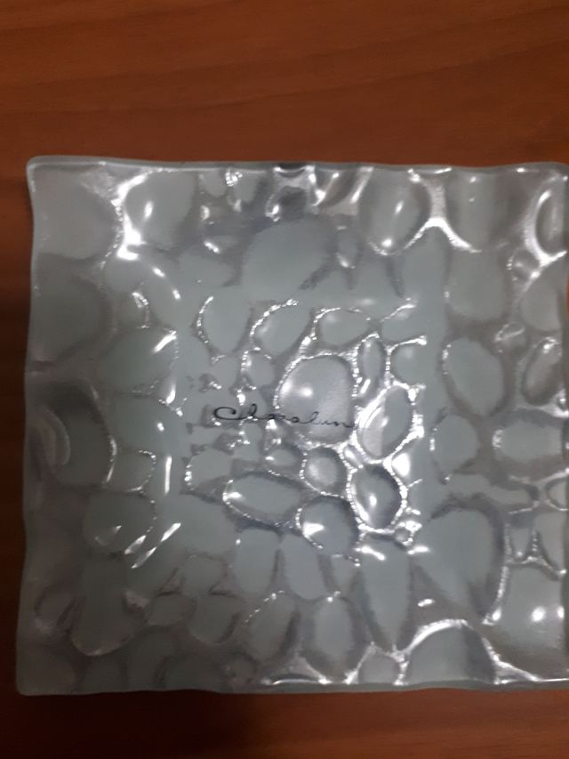 PORTA OGGETTI IN VETRO CON DECORAZIONE