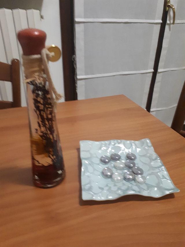 PORTA OGGETTI IN VETRO CON DECORAZIONE