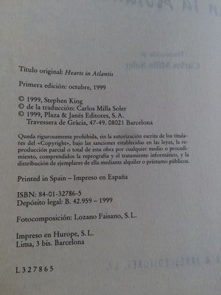CORAZONES EN LA ATLÁNTIDA de Stephen King