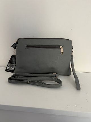 Bolso piel sintética gris sin estrenar