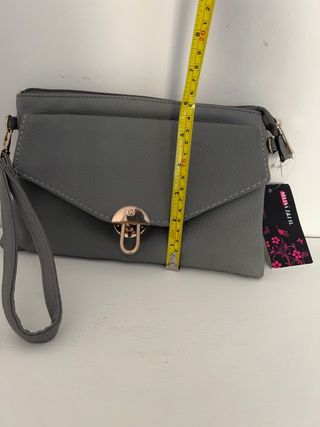 Bolso piel sintética gris sin estrenar