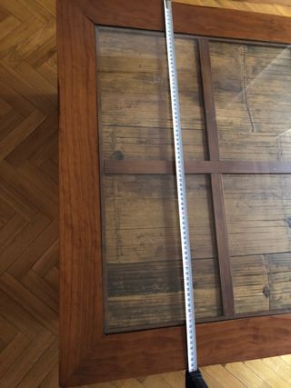 Mesa centro madera teca y Cristal