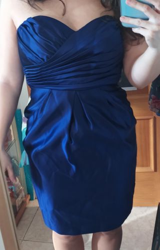 VESTIDO DE NOCHE AZUL ELÉCTRICO OSCURO. talla 38, 