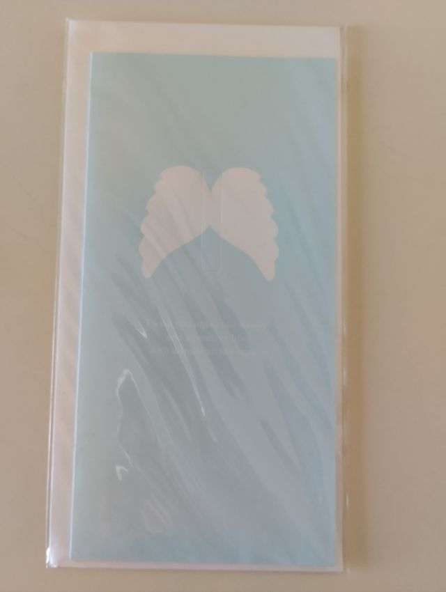 2 carte cuore e ali in rilievo con buste