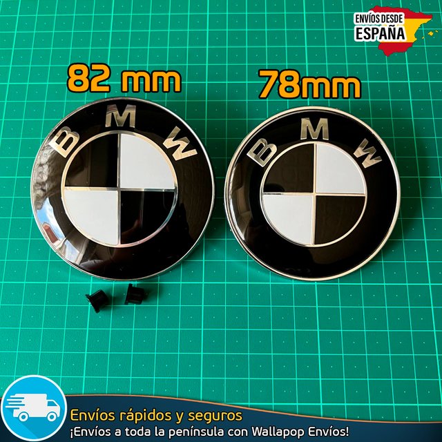 Kit Emblemas Capó y Maletero BMW 82mm y 78mm B/N