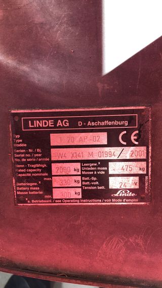 Transpaleta eléctrica linde ag