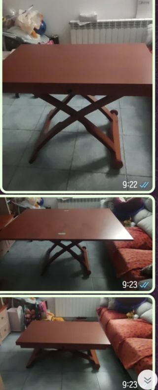 Mesa extensible multifunción de madera maciza.