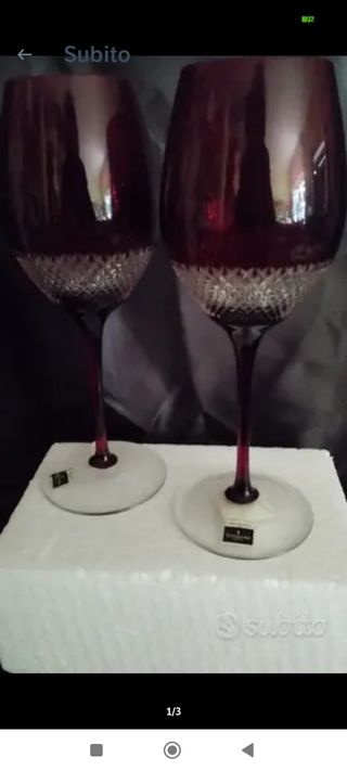 Coppia calici da vino in cristallo 