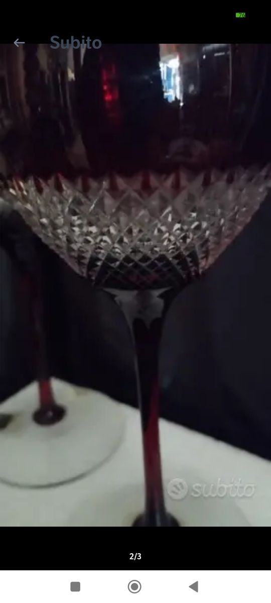 Coppia calici da vino in cristallo