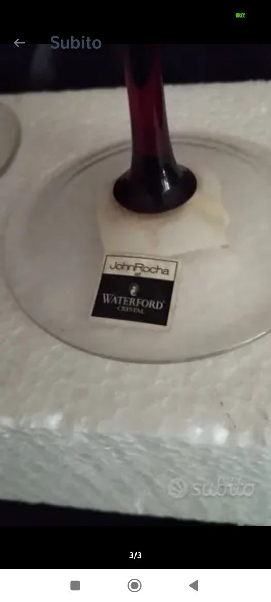 Coppia calici da vino in cristallo