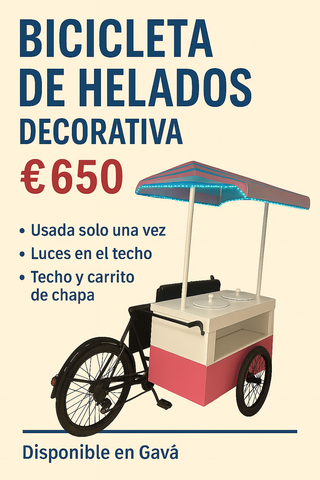 Bicicleta carrito helados vintage – negocio o deco