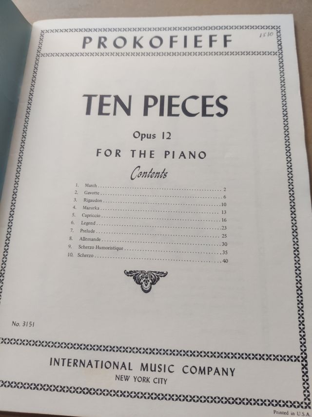 Partituras Prokofieff piano op 12