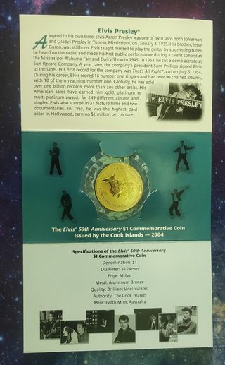 Monedas Conmemorativas Elvis Presley