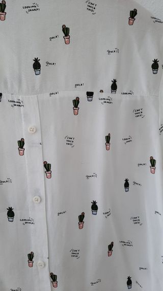 Camisa blanca cactus