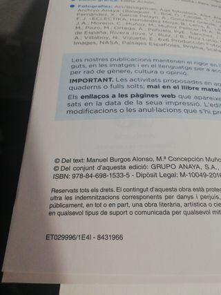 Libros en Valenciano, 2ESO geografia e historia.