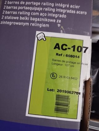Alquiler cofre techo 375l y opción barras