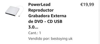 Reproductor y grabadora externa de CD/DVD USB