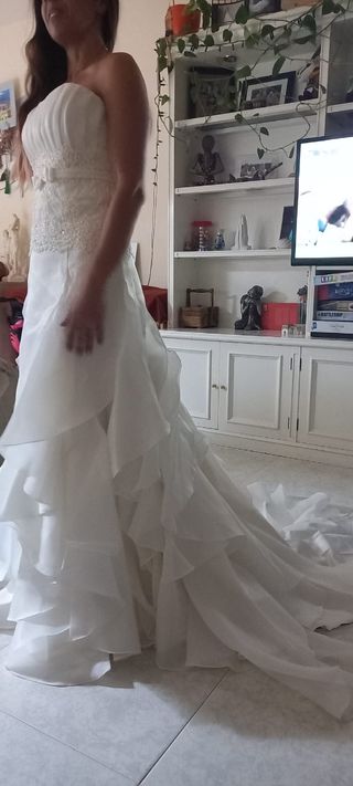 Vestido novia rosa clara