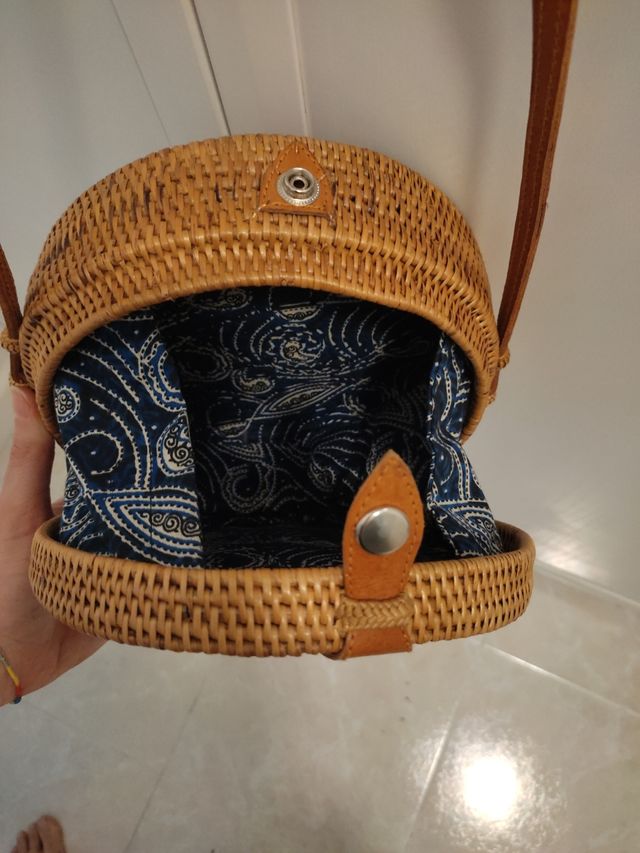 Bolso/bandolera rattan/paja/yute/fibra natural