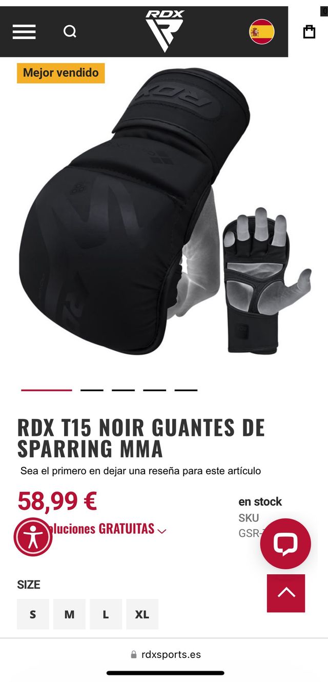 Luvas de boxe artes marciais RDX T15 MMA pretas