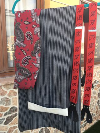 Traje campero(camisa, pantalón,fajín y tirantes)